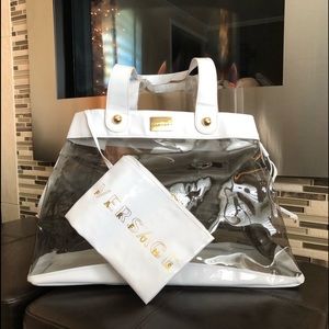 Versace Parfums white & Clear tote
